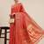 red red & gold-toned ethnic motifs zari silk blend patola saree