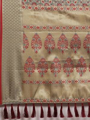 grey grey & maroon ethnic motifs zari silk blend patola saree 5