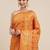 orange orange & gold-toned ethnic motifs zari silk blend patola saree