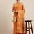 orange orange & gold-toned ethnic motifs zari silk blend patola saree
