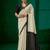 off_white off white & black geometric block print saree