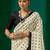 off_white off white & black geometric block print saree