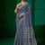 grey grey & white ethnic motifs printed bagh saree