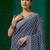 grey grey & white ethnic motifs printed bagh saree