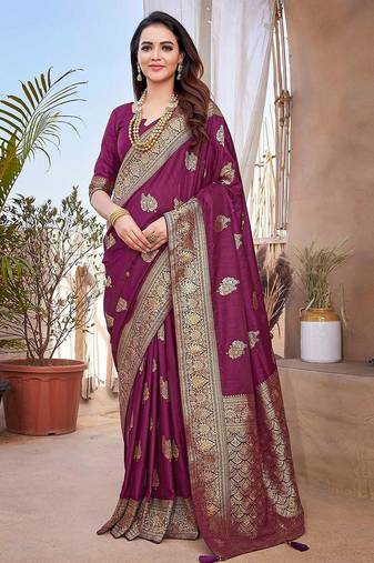 yellow woven design pure cotton banarasi saree