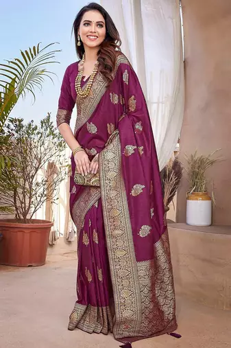 yellow woven design pure cotton banarasi saree