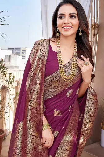 yellow woven design pure cotton banarasi saree