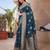 Magenta embellished mirror work organza saree