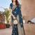 Magenta embellished mirror work organza saree