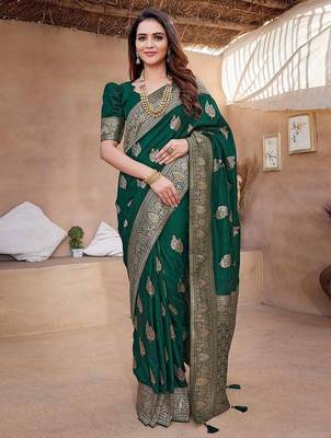 peach ombre pure cotton designer banarasi saree 1