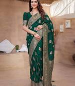 peach ombre pure cotton designer banarasi saree