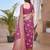 purple purple & gold toned floral zari banarasi saree