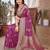purple purple & gold toned floral zari banarasi saree