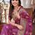 purple purple & gold toned floral zari banarasi saree