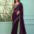 purple embroidered poly chiffon saree