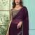 purple embroidered poly chiffon saree