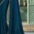 teal poly georgette saree