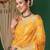 cream floral printed saree with tassels