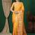 cream floral printed saree with tassels