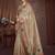 beige bandhani embroidered silk cotton designer tussar saree