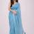 blue mirror work pure cotton handloom khadi saree