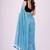 blue mirror work pure cotton handloom khadi saree