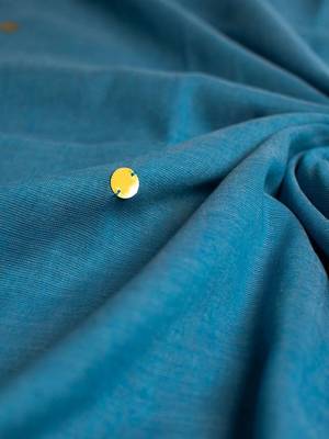 blue mirror work pure cotton handloom khadi saree 4