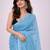 blue mirror work pure cotton handloom khadi saree