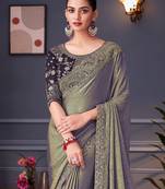 Green ethnic motifs zari designer banarasi saree
