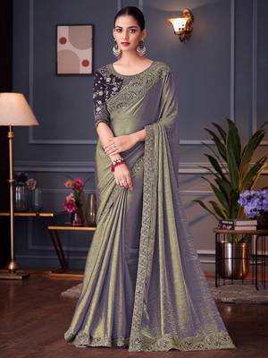 Green ethnic motifs zari designer banarasi saree 2