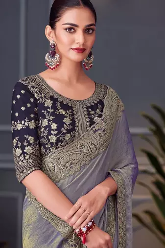 Green ethnic motifs zari designer banarasi saree