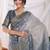 grey ombre woven design zari banarasi saree