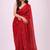red mirror work pure cotton handloom khadi saree