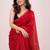 red mirror work pure cotton handloom khadi saree
