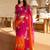 multicolor floral zari satin saree