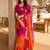 multicolor floral zari satin saree