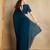 blue mirror work on border organza saree