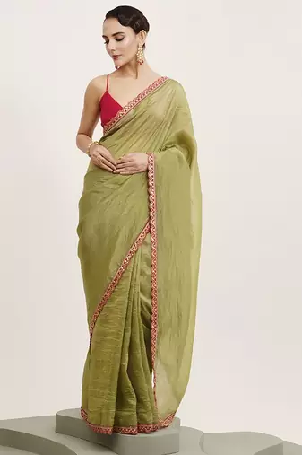 peach floral printed saree