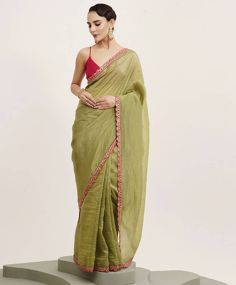 peach floral printed saree
