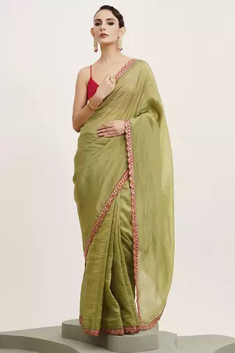 peach floral printed saree
