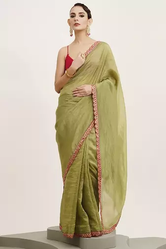 peach floral printed saree