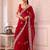 red ethnic motifs sequinned pure chiffon saree