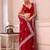 red ethnic motifs sequinned pure chiffon saree
