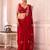 red ethnic motifs sequinned pure chiffon saree