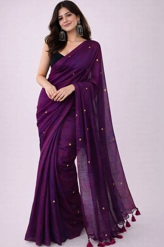 Blue floral designer saree