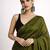 Olive floral designer saree