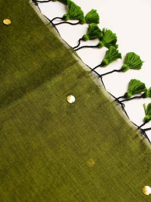 Olive floral designer saree 4