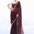 burgundy burgundy embellished beads and stones pure chiffon saree