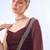 burgundy burgundy embellished beads and stones pure chiffon saree