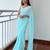 blue blue floral embellished sequinned poly georgette saree